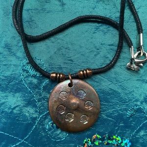 Reclaimed Copper Patina Star stamped Necklace